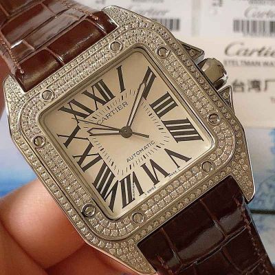 TW Factory Cartier 2824 Movement 42MM Square Brown Bracelet Sapphire Glass Men Watch